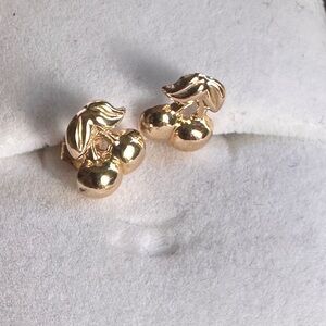 14K Yellow Gold Cherry 🍒 Earrings - Post/Push Back